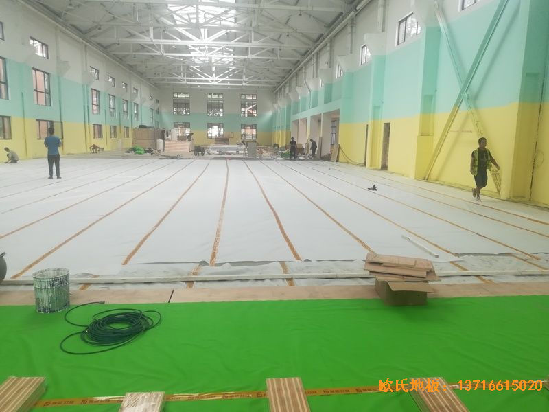 鄭州中原區酷康籃球館運動木地板安裝案例